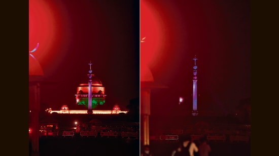 Glimpse of the Rashtrapati Bhavan before and during Earth Hour last year. Hotels in Delhi-NCR will not only switch off all non-essential lights for an hour, to conserve energy, but will take it up a notch with activities such as plantation drives and Nature trails, today. (Photo: Amal KS (For representational only)) Glimpse of the Rashtrapati Bhavan before and during Earth Hour last year. Hotels in Delhi-NCR will not only switch off all non-essential lights for an hour, to conserve energy, but will take it up a notch with activities such as plantation drives and Nature trails, today. (Photo: Amal KS (For representational only))