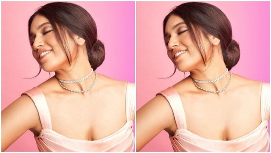In silver chains and a messy bun hairstyle, Bhumi made us drool like anything.(Instagram/@bhumipednekar)