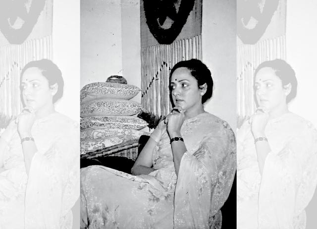 Hema Malini during an interview at her residence