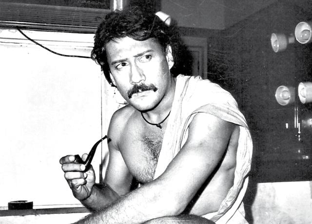 Jackie Shroff in his make-up room at Film City on the sets of Andar Bahar