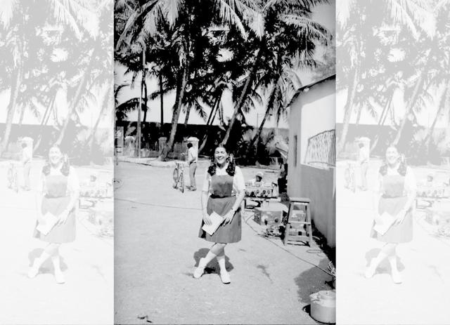 Amrita Singh in a school uniform while shooting for Basu Chatterjee’s Chameli Ki Shaadi