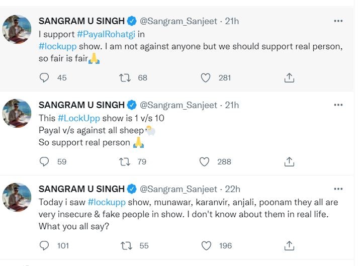 A look at Sankaram Singh's tweets.