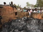 The scene of violence in Birbhum, West Bengal. (HT Photo) The scene of violence in Birbhum, West Bengal. (HT Photo)