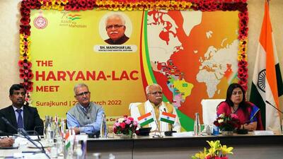 Hailing Haryana the land of opportunities, chief minister Manohar Lal Khattar on Sunday credited his government’s development-oriented policies, and remarkable performance of its citizens and institutions in the fields of sports, industry, agriculture, art and culture for the same. (HT PHOTO ) Hailing Haryana the land of opportunities, chief minister Manohar Lal Khattar on Sunday credited his government’s development-oriented policies, and remarkable performance of its citizens and institutions in the fields of sports, industry, agriculture, art and culture for the same. (HT PHOTO )