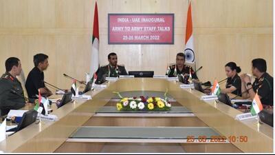 Staff talks were led by Brig Sachin Malik, YSM, Brig I/C, head of Indian Army delegation and Brig Staff Awad Saeed Musleh AI Ahbabi, head of the UAE Army delegation. (HT PHOTO)