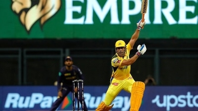 Chennai Super King's Mahendra Singh Dhoni plays a shot during the 1st match of Indian Premier League 2022 against Kolkata Knight Riders, at the Wankhede Stadium. (ANI) Chennai Super King's Mahendra Singh Dhoni plays a shot during the 1st match of Indian Premier League 2022 against Kolkata Knight Riders, at the Wankhede Stadium. (ANI)