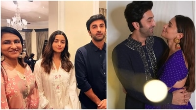 Alia Bhatt and Ranbir Kapoor with designer Beena Kannan.