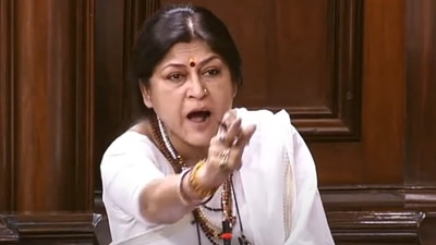 BJP MP Roopa Ganguly speaks in the Rajya Sabha during the second part of Budget Session of Parliament, March 25, 2022. (SANSAD TV/PTI Photo) (PTI) BJP MP Roopa Ganguly speaks in the Rajya Sabha during the second part of Budget Session of Parliament, March 25, 2022. (SANSAD TV/PTI Photo) (PTI)
