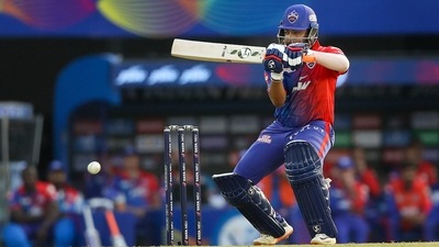 Prithvi Shaw of Delhi Capitals bats, during the second T20 cricket match of the Indian Premier League 2022 (PTI)