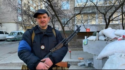 Ukrainian performer Serhii Shershun (Twitter/Carlos Scheel)