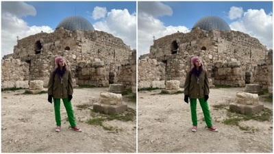 Kirti is loving it in Amman – the city replete with heritage and ancient ruins. She shared a picture of herself basking in all of it. (Instagram/@iamkirtikulhari)