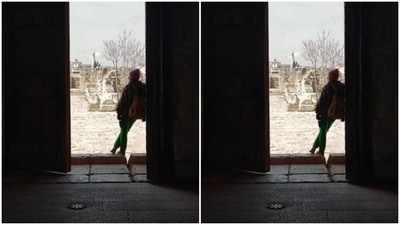 Kirti posed by the ancient doors of a ruin and took a moment to soak in the history and the heritage of the place. (Instagram/@iamkirtikulhari)