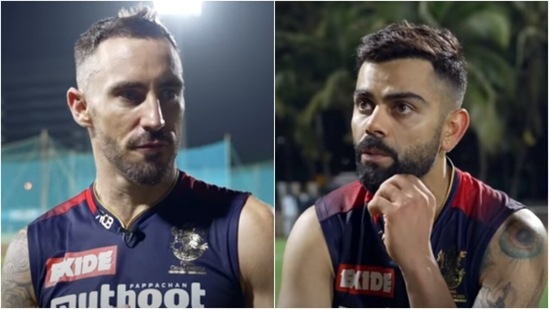 Faf du Plessis; Virat Kohli(YouTube/RCB) Faf du Plessis; Virat Kohli(YouTube/RCB)
