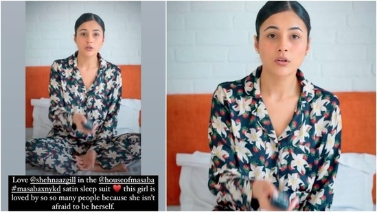 Screenshot of Masaba Gupta's Instagram story praising Shehnaaz Gill.&nbsp;