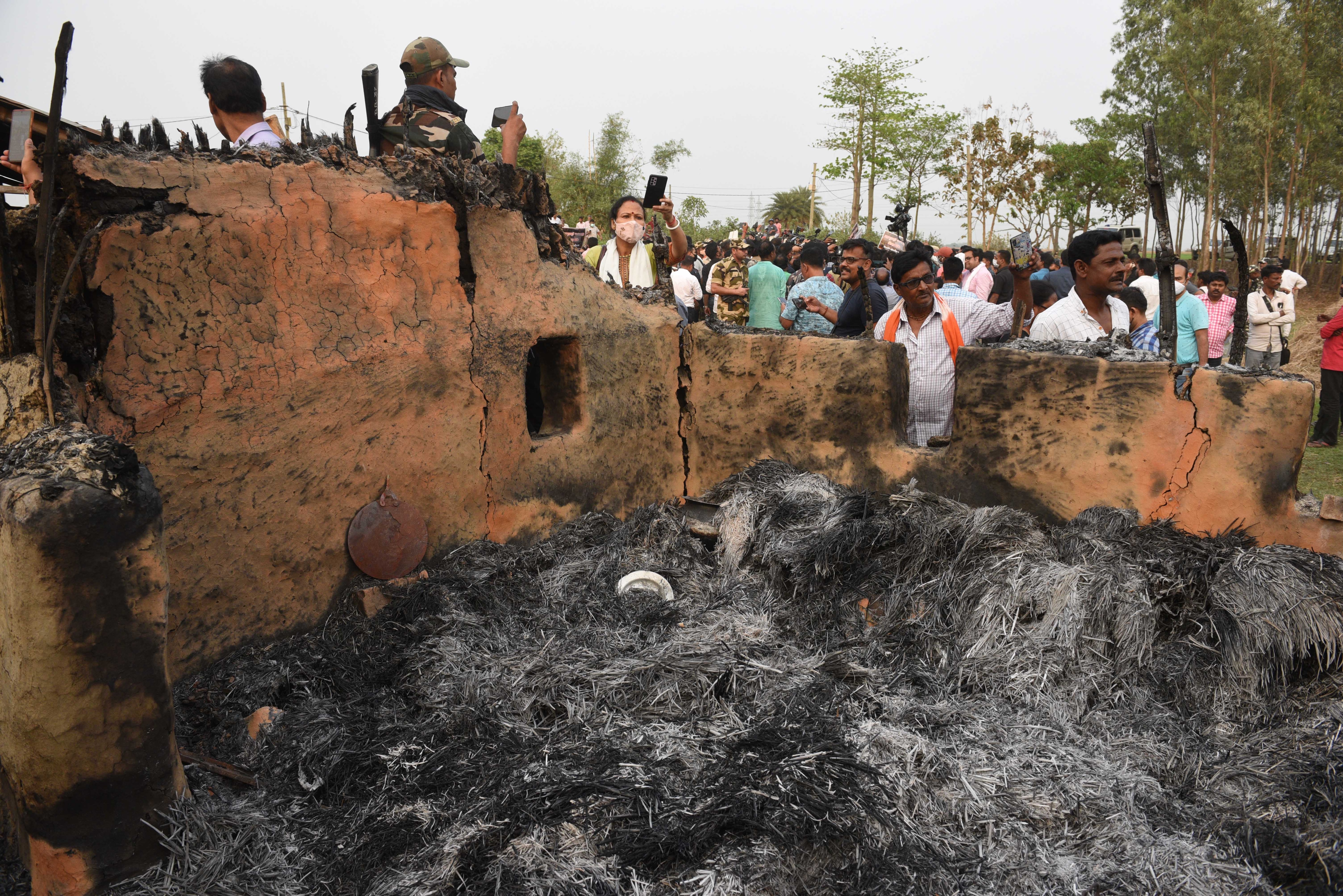 The scene of violence in Birbhum, West Bengal. (HT Photo) The scene of violence in Birbhum, West Bengal. (HT Photo)