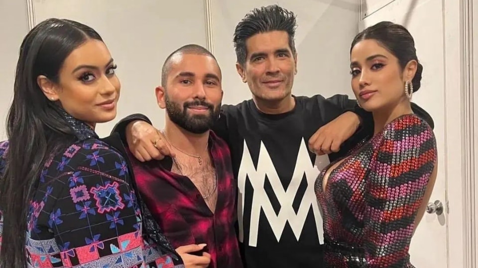 Nysa Devgan with Manish Malhotra and Janhvi Kapoor. Nysa Devgan with Manish Malhotra and Janhvi Kapoor.