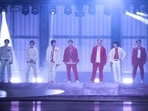 BTS during their performance in Seoul. BTS during their performance in Seoul.