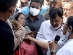 West Bengal chief mnister Mamata Banerjee meeting the family members of those killed in the violence at Bagtui village, Rampurhat, in Birbhum earlier this week. (ANI Photo) West Bengal chief mnister Mamata Banerjee meeting the family members of those killed in the violence at Bagtui village, Rampurhat, in Birbhum earlier this week. (ANI Photo)