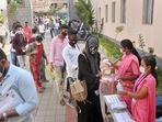 Noor Fathima, an invigilator at Bengaluru’s Siddaganga School, was suspended after she was allegedly trying to contradict instructions being given by exam authorities on the restrictions around the hijab. (PTI) Noor Fathima, an invigilator at Bengaluru’s Siddaganga School, was suspended after she was allegedly trying to contradict instructions being given by exam authorities on the restrictions around the hijab. (PTI)