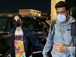 Katrina Kaif and Vicky Kaushal at Mumbai airport. (Varinder Chawla) Katrina Kaif and Vicky Kaushal at Mumbai airport. (Varinder Chawla)