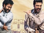 Jr NTR and Ram Charan in a still from RRR. Jr NTR and Ram Charan in a still from RRR.