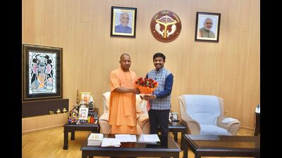 UP cabinet minister Nand Gopal Gupta with CM Yogi Adityanath in Lucknow recently. ((HT) UP cabinet minister Nand Gopal Gupta with CM Yogi Adityanath in Lucknow recently. ((HT)