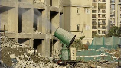 While some of the debris will be used as a buffer during the blast for covering pipelines and other structures, the rest of it will be transported to the construction and demolition (C&D) waste processing plant. (Sunil Ghosh/HT Photo)