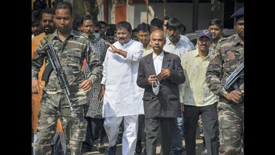 Jharkhand Congress leader Bandhu Tirkey arrives at the CBI court in Ranchi on Monday. (PTI) Jharkhand Congress leader Bandhu Tirkey arrives at the CBI court in Ranchi on Monday. (PTI)