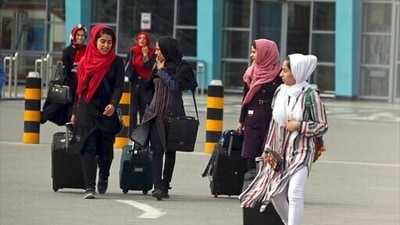 Afghanistan's Taliban rulers refused to allow dozens of women to board several flights because they were travelling without a male guardian. (AP file) Afghanistan's Taliban rulers refused to allow dozens of women to board several flights because they were travelling without a male guardian. (AP file)