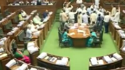 Delhi assembly saw a huge chaos on Monday.&nbsp;