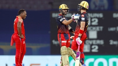 Faf Du Plessis, captain of Royal Challengers Bangalore, raises his bat after scoring a half-century during the 3rd T20 cricket match of IPL 2022 (PTI) Faf Du Plessis, captain of Royal Challengers Bangalore, raises his bat after scoring a half-century during the 3rd T20 cricket match of IPL 2022 (PTI)