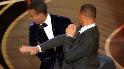 Will Smith hit Chris Rock on stage for joking about his wife Jada Pinkett Smith. Will Smith hit Chris Rock on stage for joking about his wife Jada Pinkett Smith.