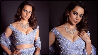Kangana Ranaut turns showstopper in blue lehenga set for Varun Chakkilam at Lakme Fashion Week: Pics, video Kangana Ranaut turns showstopper in blue lehenga set for Varun Chakkilam at Lakme Fashion Week: Pics, video