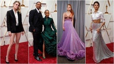 The 94th Academy Awards saw the biggest names of Hollywood walking the red carpet in glamorous and elegant looks. From Oscar winners Will Smith and Jessica Chastain to Kristen Stewart and Zendaya, here's a look at who wore what at the glamorous award ceremony. (Reuters)