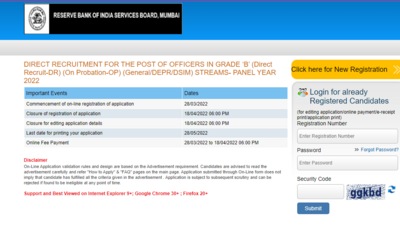 RBI Grade B recruitment: Application process begins for 294 vacancies, link here RBI Grade B recruitment: Application process begins for 294 vacancies, link here