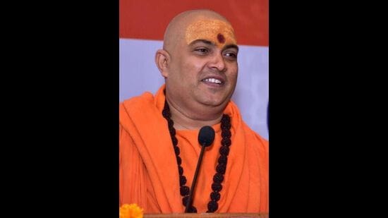 Sant Samiti Swami Jitendranand Saraswati (HT PHOTO)