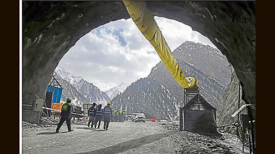 The main tunnel (Zojila Tunnel or T3) when completed along with two smaller tunnels (T1 and T2) will provide yearlong connectivity between Kashmir and Ladakh under all weather conditions (PTI)
