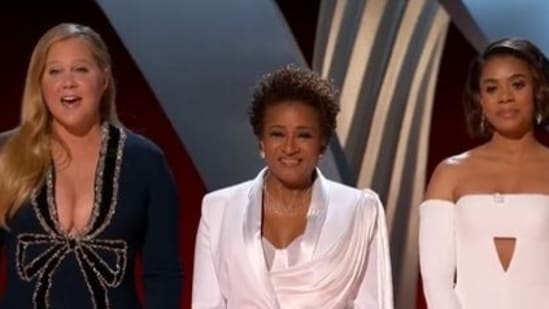 Amy Schumer, Wanda Sykes and Regina Hall at the Oscars 2022.