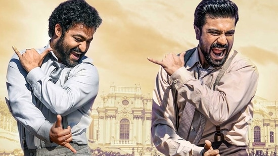 Jr NTR and Ram Charan in a still from RRR.&nbsp;