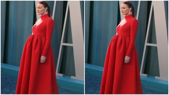 Sophie shined bright at the star-studded bash in a bright red ensemble. The Game Of Thrones actor showed off her baby bump and swoon-worthy pregnancy glow in the dazzling look. While Sophie went for a modest aesthetic, Joe Jonas served a sharp contrast to her in an all-black look.(Reuters)