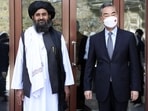 Chinese foreign minister Wang Yi (right) with Mullah Abdul Ghani Baradar, acting deputy prime minister of the Afghan Taliban’s caretaker government, in Kabul, Afghanistan on March 24(AP) Chinese foreign minister Wang Yi (right) with Mullah Abdul Ghani Baradar, acting deputy prime minister of the Afghan Taliban’s caretaker government, in Kabul, Afghanistan on March 24(AP)