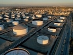 Storage tanks are seen at Marathon Petroleum's Los Angeles Refinery, which processes domestic &amp; imported crude oil into California Air Resources Board (CARB), gasoline, diesel fuel, and other petroleum products, in Carson, California, US.