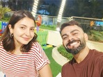 Anushka Sharma and Virat Kohli click a selfie together. Anushka Sharma and Virat Kohli click a selfie together.