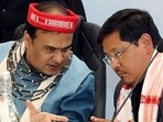 Assam chief minister Himanta Biswa Sarma and Meghalaya chief minister Conrad K Sangma. (ANI) Assam chief minister Himanta Biswa Sarma and Meghalaya chief minister Conrad K Sangma. (ANI)