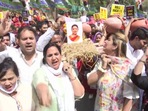 Indian Youth Congress members protest against fuel price hike &amp; inflation (ANI)