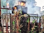 A transformer exploded in Bengaluru, killing a teenager and her father. (HT PHOTO) A transformer exploded in Bengaluru, killing a teenager and her father. (HT PHOTO)