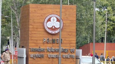 PGIMER’s non-faculty staff held protests against delay in development works. (HT File) PGIMER’s non-faculty staff held protests against delay in development works. (HT File)