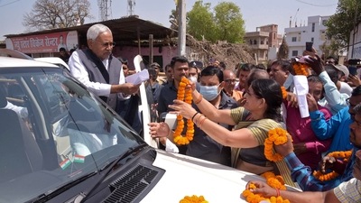 Bihar Chief Minister Nitish Kumar during 'Jan Sampark Yatra' in Patna. (ANI photo for representation) Bihar Chief Minister Nitish Kumar during 'Jan Sampark Yatra' in Patna. (ANI photo for representation)