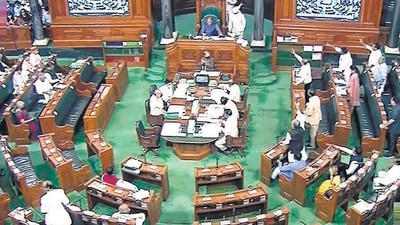 A view of the Lok Sabha during the second part of Budget session of Parliament, in New Delhi. (HT_PRINT) A view of the Lok Sabha during the second part of Budget session of Parliament, in New Delhi. (HT_PRINT)