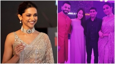 Deepika Padukone in shimmering sheer saree and blouse attends TIME100 Impact Awards with Ranveer Singh: See pics Deepika Padukone in shimmering sheer saree and blouse attends TIME100 Impact Awards with Ranveer Singh: See pics